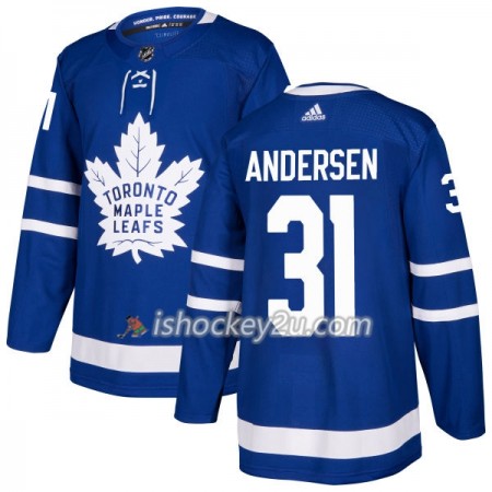 Mænd NHL Toronto Maple Leafs Trøje FRøderik Andersen 31 Adidas 2017-2018 Blå Authentic